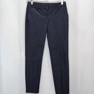Express Columnist Dress Pants Womens 0 Navy Blue Striped Work Career Office A08X